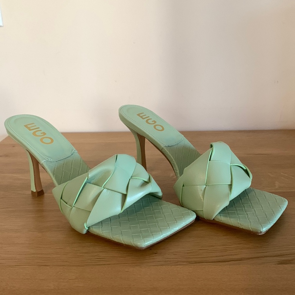 Mint green high heel sandals/ slippers. EGO size 7